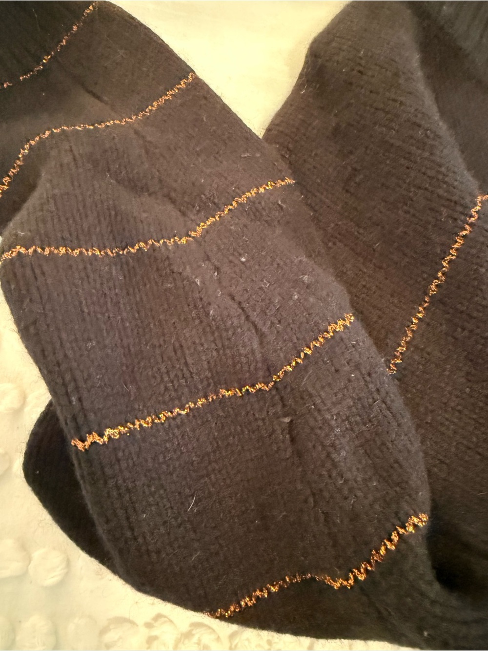 45% off! La Ligne Marin Wool & Cashmere Black and Copper Striped Sweater - Picture 8 of 8